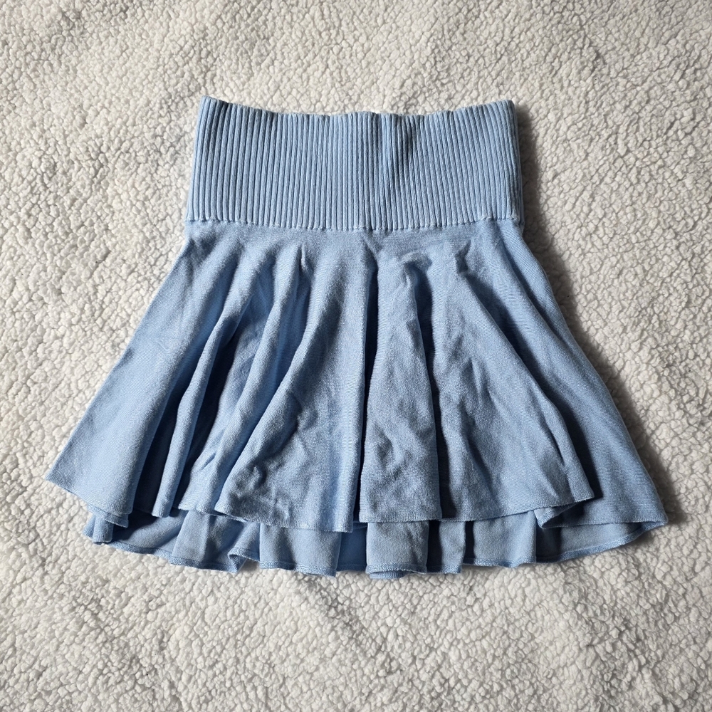 Frankies Bikinis cloud knit blue skirt
